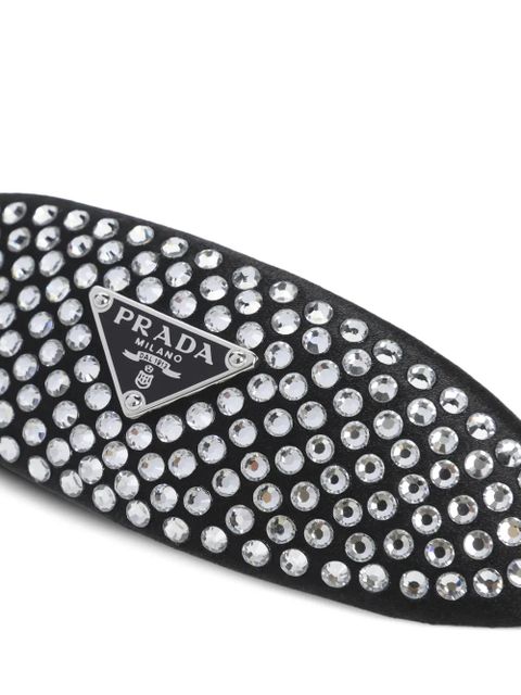 Prada crystal-embellished hair clip - Black