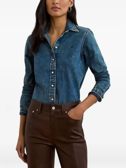 Lauren Ralph Lauren embroidered denim shirt - Blue - zdjęcie produktu nr 1