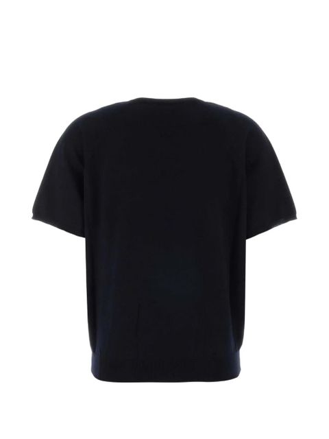 Miu Miu V-neck wool T-shirt - Blue - zdjęcie produktu nr 2