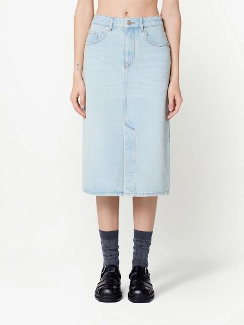 AMI Paris denim pencil midi skirt - Blue - zdjęcie produktu nr 2