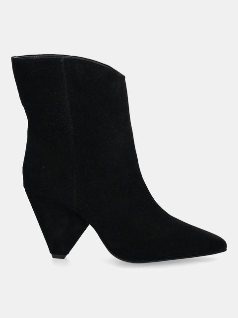 Answear.LAB botki zamszowe kolor czarny na słupku