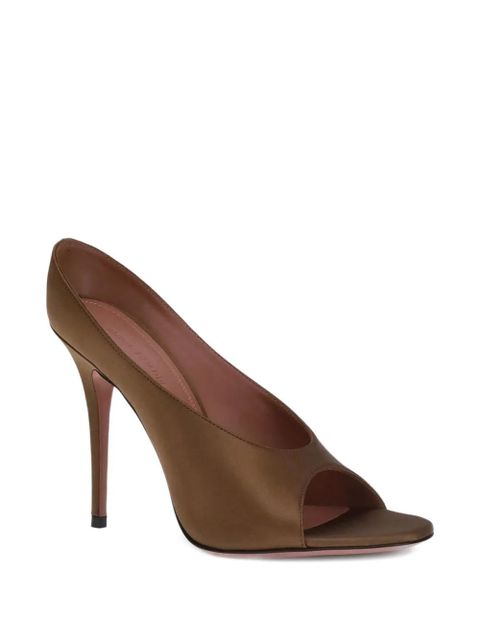 Amina Muaddi 105mm Anok satin peep-toe sandals - Brown - zdjęcie produktu nr 2