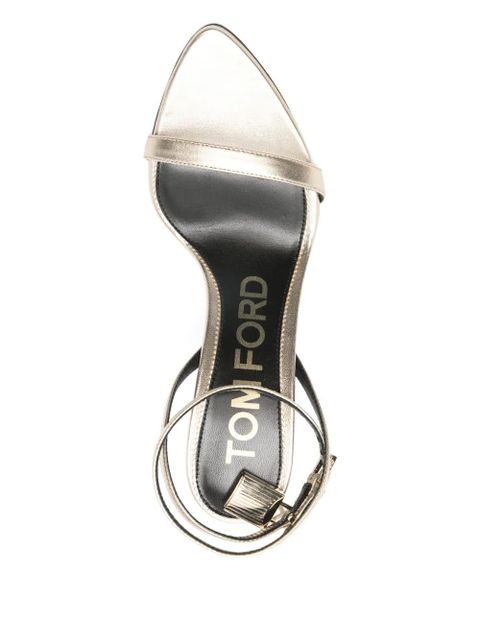 TOM FORD ankle-strap padlock sandals - Gold