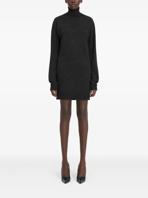 MM6 Maison Margiela turtleneck panelled mini dress - Grey