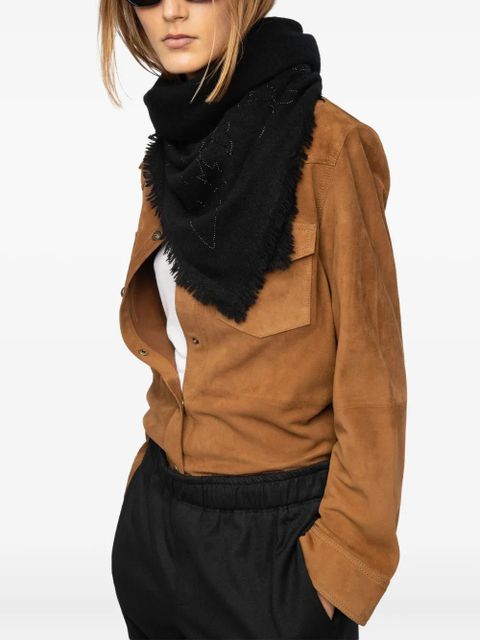 Zadig&Voltaire Stevie Strass fringed scarf - Black - zdjęcie produktu nr 2