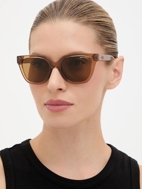 Armani Exchange okulary przeciwsłoneczne damskie kolor brązowy 0AX4164SU - zdjęcie produktu nr 1
