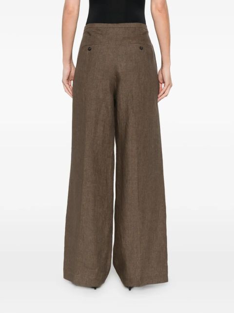 Róhe drawstring pleat trousers - Brown