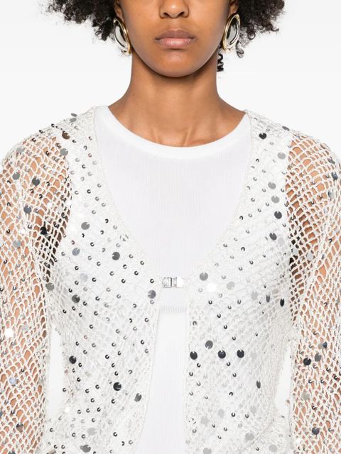Paris Georgia Vera sequin-embellished top - Neutrals