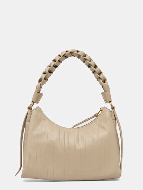 Coccinelle torebka skórzana BOHEME PLISSE kolor beżowy E1 UT1 13 03 01 - zdjęcie produktu nr 2