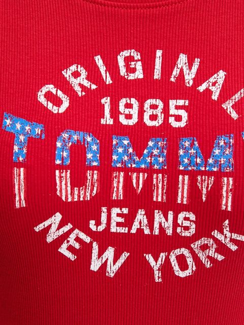 Tommy Jeans t-shirt damski kolor czerwony DW0DW21421