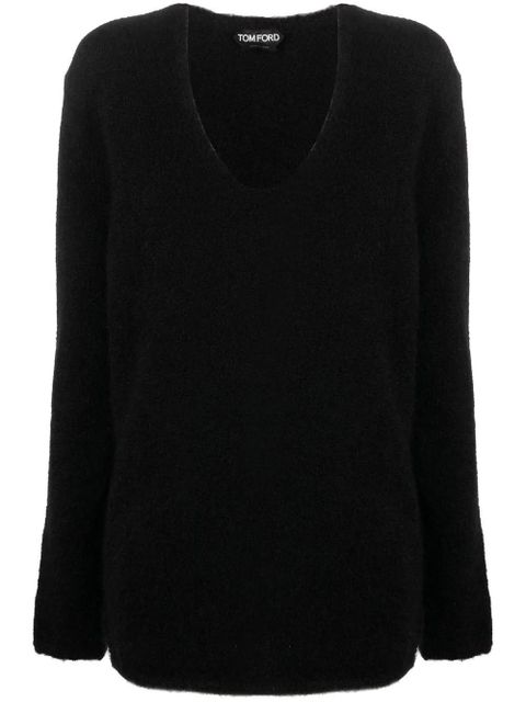 TOM FORD V-neck knitted jumper - Black - zdjęcie produktu nr 1