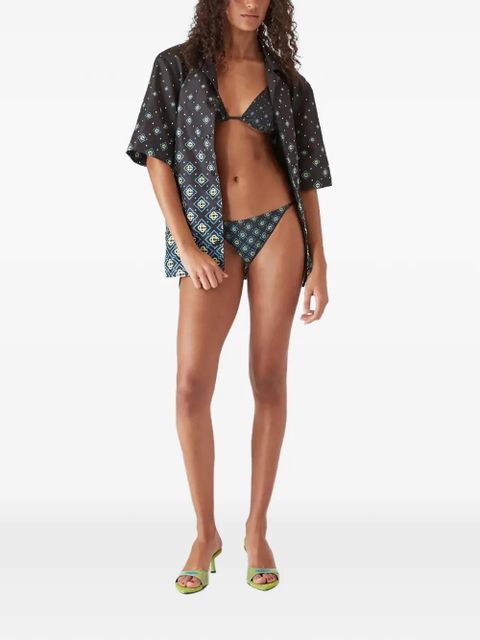 Casablanca monogram tie bikini top - Black