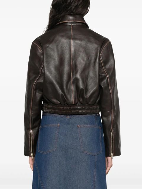 Maje leather jacket - Brown