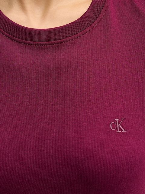 Calvin Klein Jeans t-shirt bawełniany damski kolor bordowy LV047B224G