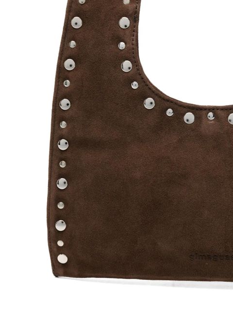 Gimaguas mini Franca studded suede shoulder bag - Brown