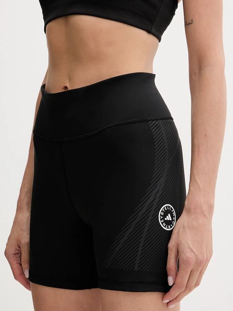adidas by Stella McCartney szorty treningowe damskie kolor czarny wzorzyste medium waist JW2024 - zdjęcie produktu nr 1
