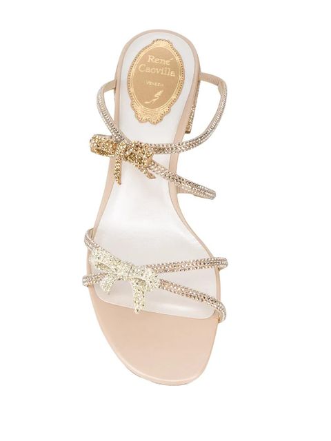 René Caovilla embellished straps sandals - Gold