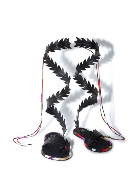 PUCCI Edera leather flat sandals - Black