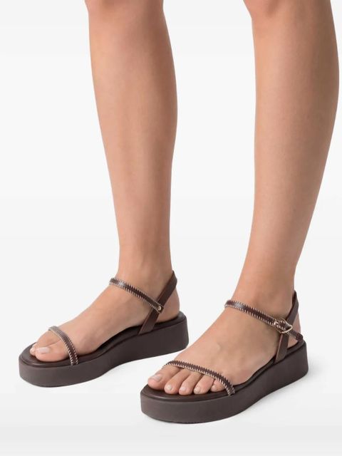 Ancient Greek Sandals Irida stitch-strap sandals - Brown