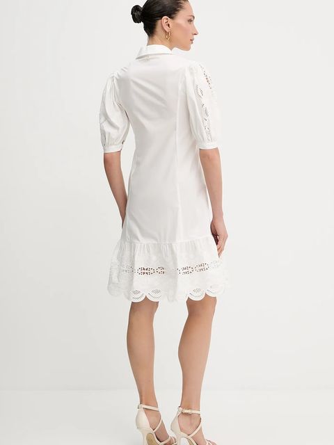 Liu Jo sukienka bawełniana kolor biały mini rozkloszowana WA5256.T4853 - zdjęcie produktu nr 2