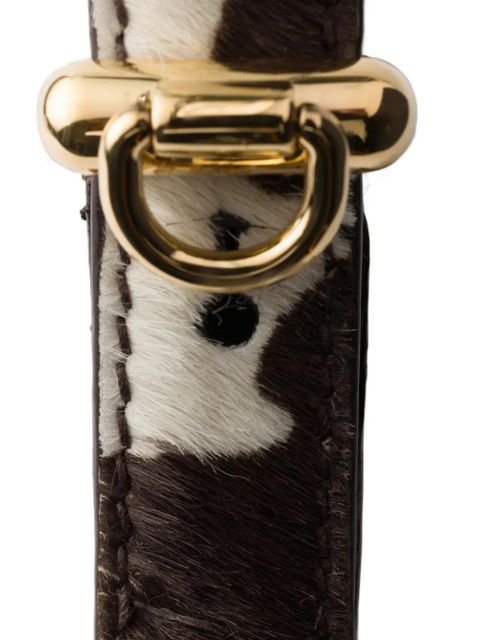 Prada mini Arqué printed leather shoulder bag - White