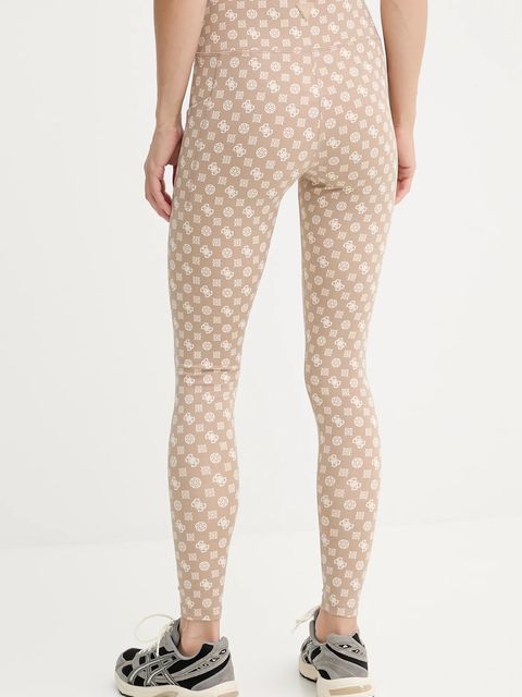 Guess legginsy PEONY damskie kolor beżowy wzorzyste V5YB18 MC03W