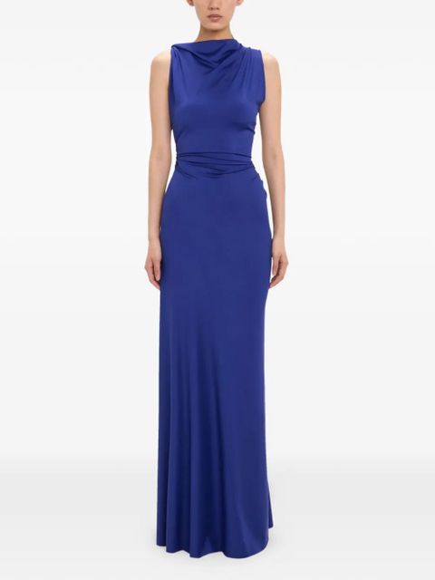 Victoria Beckham sleeveless draped maxi dress - Blue - zdjęcie produktu nr 2