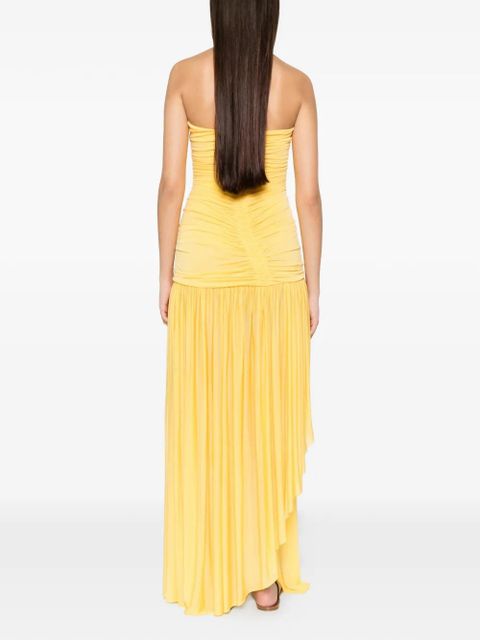 Christopher Esber Orion ruched-bodice maxi dress - Yellow