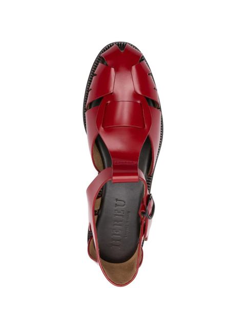Hereu Pesca buckle leather sandals - Red