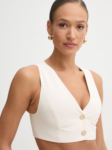 Simona Corsellini kamizelka kolor beżowy jednorzędowa P25CPTO011 - zdjęcie produktu nr 1