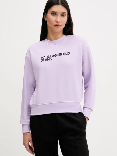 Karl Lagerfeld Jeans bluza damska kolor fioletowy z nadrukiem A1W20005 - zdjęcie produktu nr 1