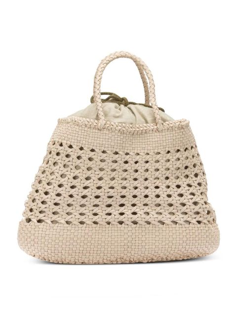 DRAGON DIFFUSION Santa Cano woven-leather tote bag - Neutrals