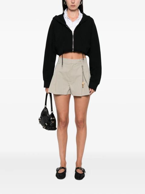 Alexander Wang pleated chain-embellished shorts - Green - zdjęcie produktu nr 2