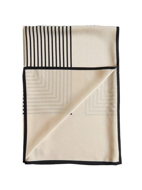 TOTEME striped geometric silk scarf - Neutrals