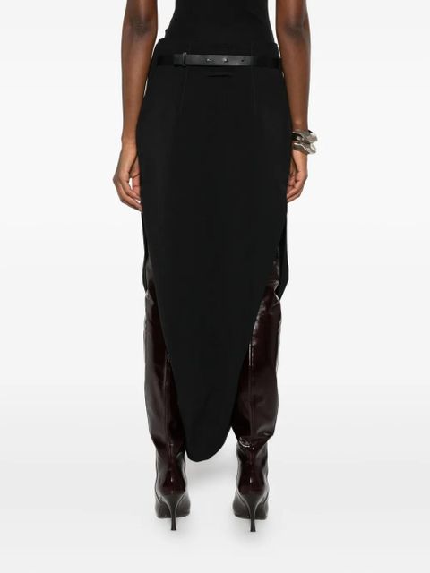 Jean Paul Gaultier asymmetric midi skirt - Black