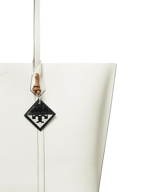 Tory Burch crocodile-embossed logo-detail keyring - Black