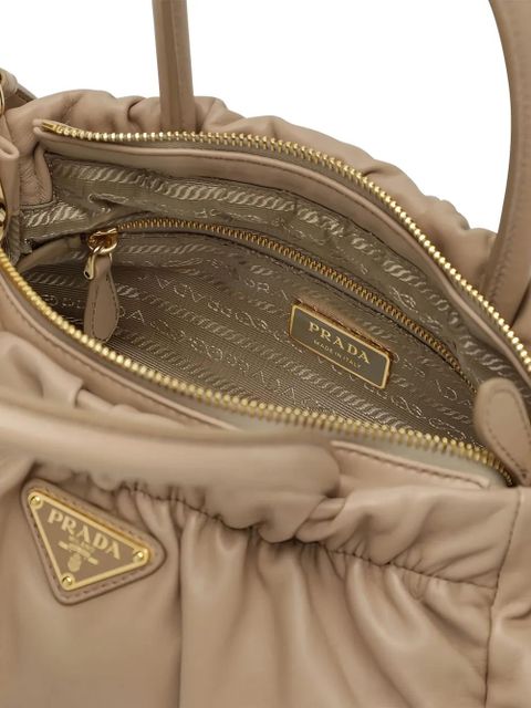 Prada medium leather shoulder bag - Neutrals