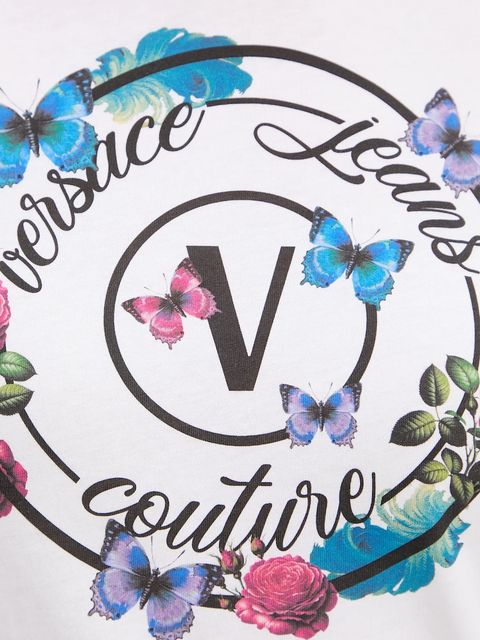 Versace Jeans Couture t-shirt bawełniany damski kolor biały 79HAHP01 CJ01P