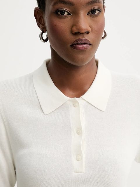 Calvin Klein polo damski kolor beżowy LV044C341G