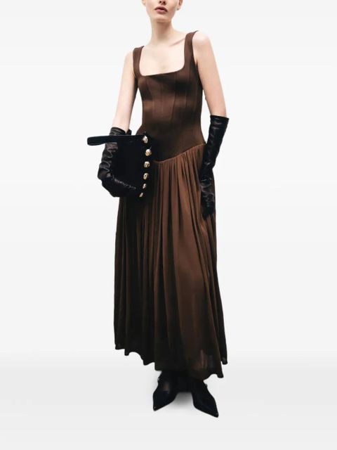 Simkhai Jamie square-neck midi dress - Brown