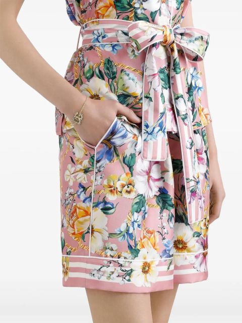 Dolce & Gabbana floral-print satin shorts - Pink