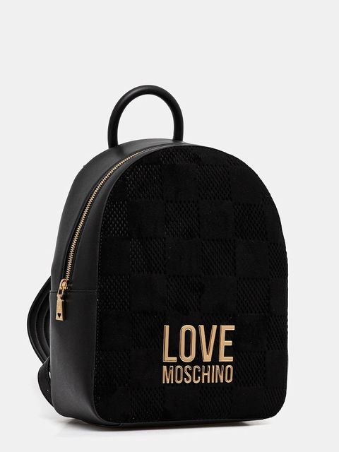 Love Moschino plecak damski kolor czarny duży z aplikacją JC4124PP0NKB100A