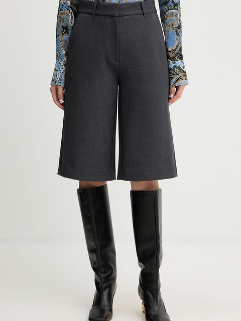 Guess szorty JOANDRA damskie kolor szary gładkie high waist W5BD63 W2402 - zdjęcie produktu nr 1