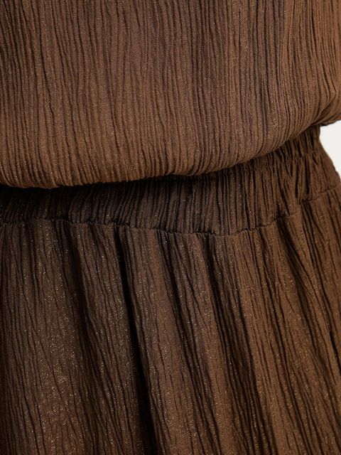 Answear.LAB bluzka i spódnica damski kolor brązowy