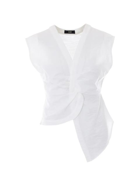 Eleh asymmetric draped top - White - zdjęcie produktu nr 1