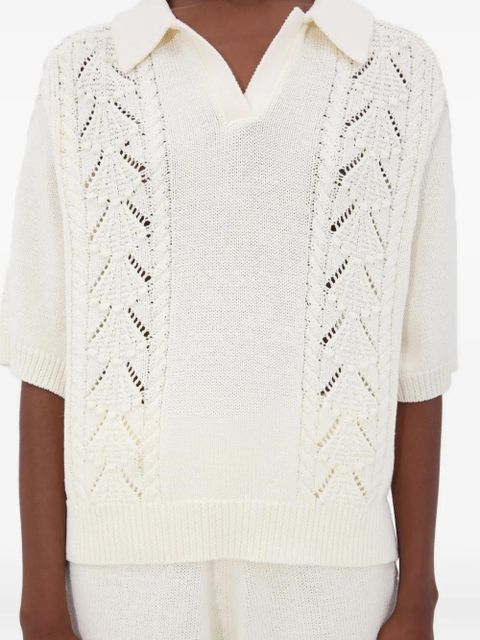 LouLou de Saison crochet-detail T-shirt - White