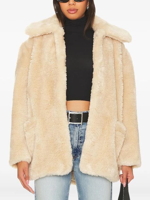 Free People Pretty Perfect faux-fur collar coat - Neutrals - zdjęcie produktu nr 1