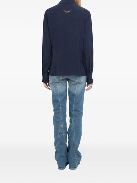 Zadig&Voltaire Thely ruffled-cuffs long-sleeves shirt - Blue
