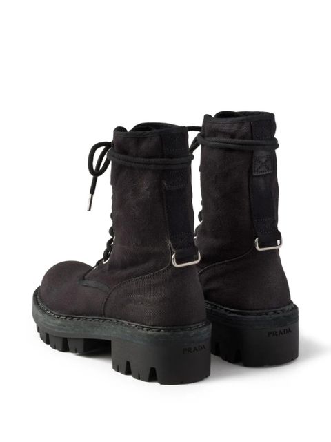Prada canvas ankle boots - Black