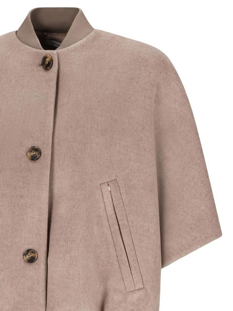 Max Mara Leticia button-fastening short-sleeved jacket - Neutrals